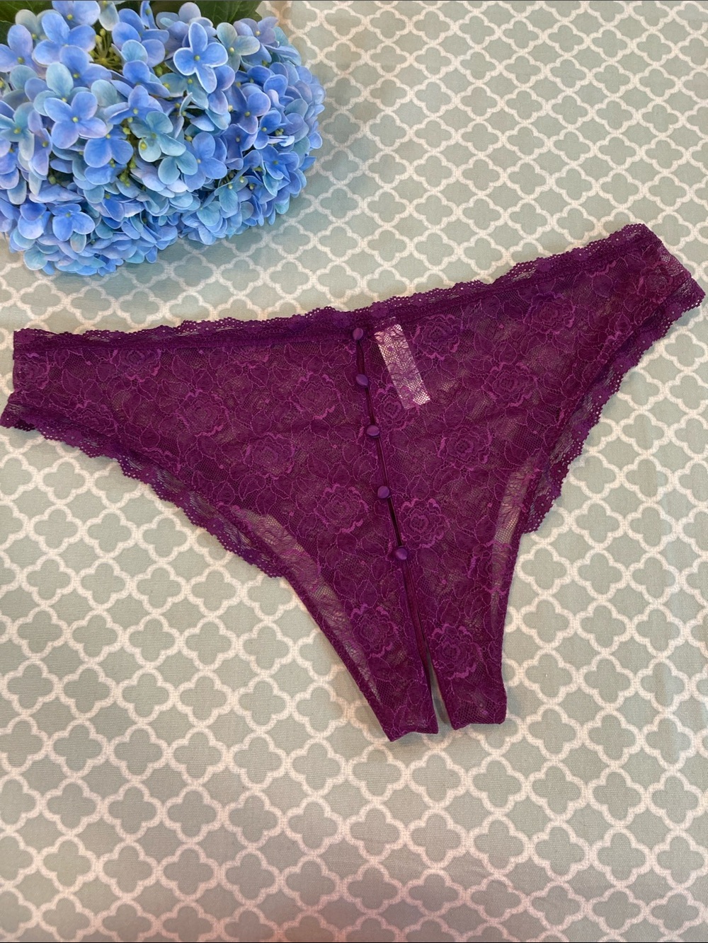 City Chic Fox & Royal Gia Cless Open Gusset Panty Purple 16 - Picture 5 of 10